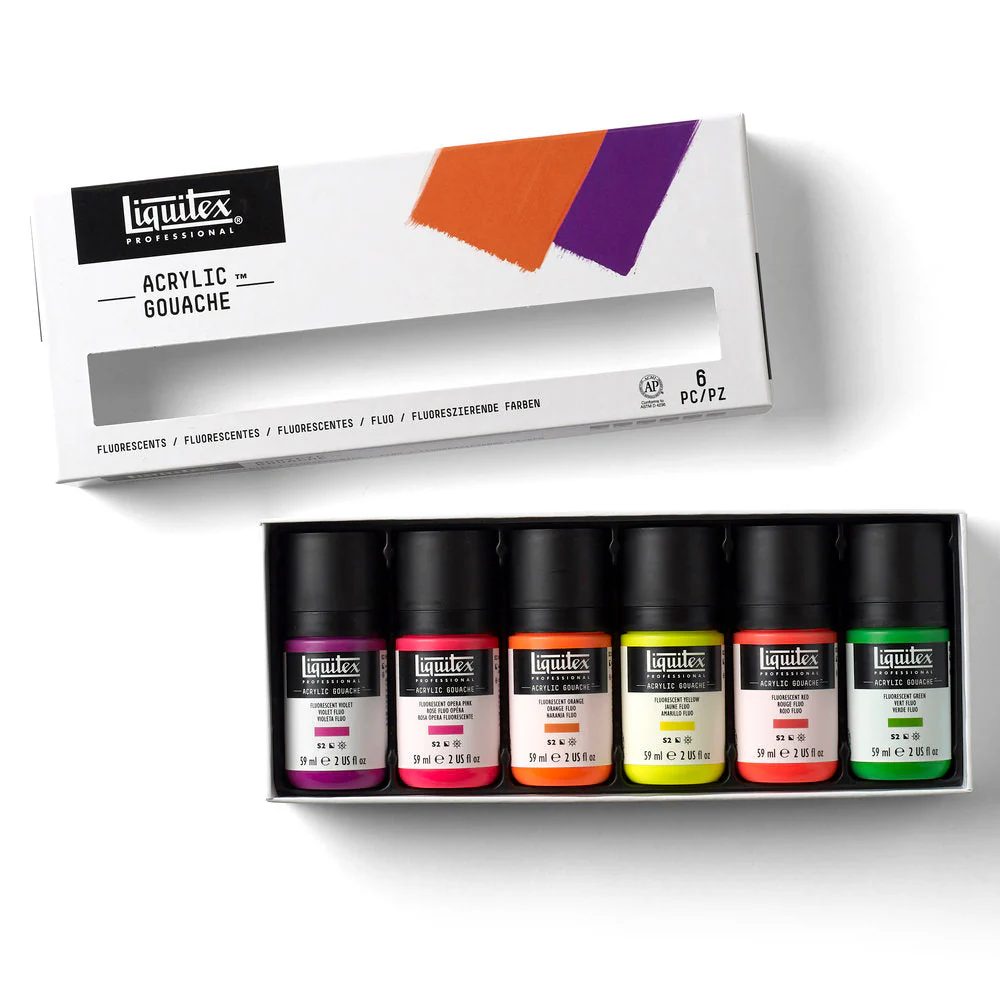 Acrylic Gouache Set - 6x59ml - Fluorescents - Image 5