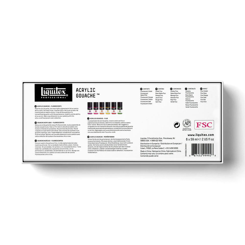 Acrylic Gouache Set - 6x59ml - Fluorescents - Image 6