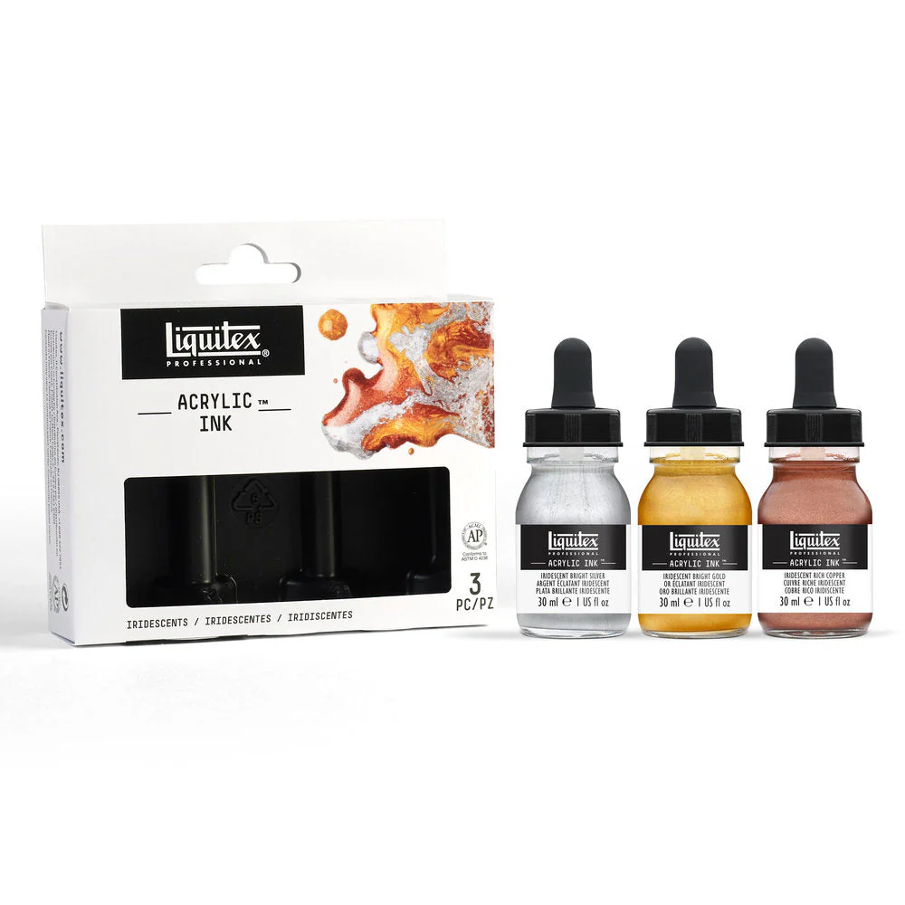Acrylic Ink Set - 3x30ml - Iridescents - Image 4