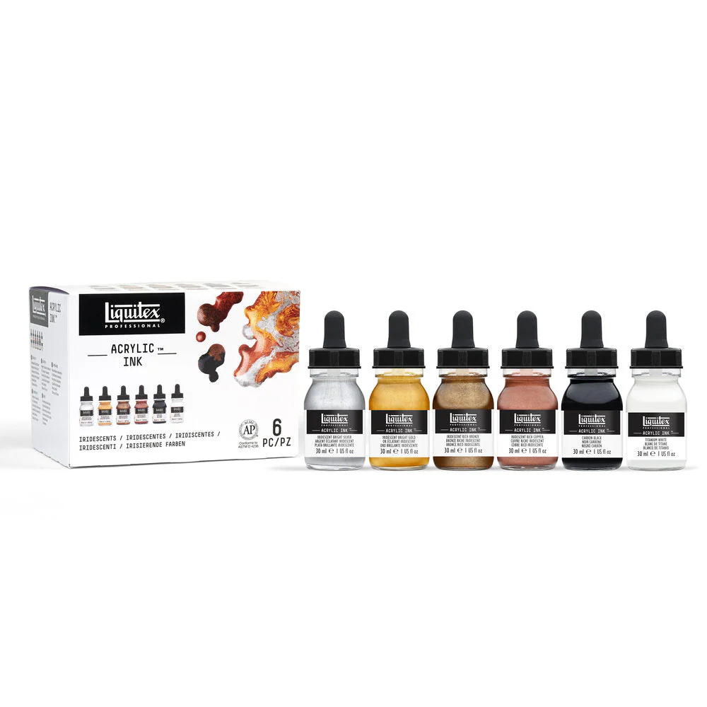 Acrylic Ink Set - 6x30ml - Iridescents - Image 5