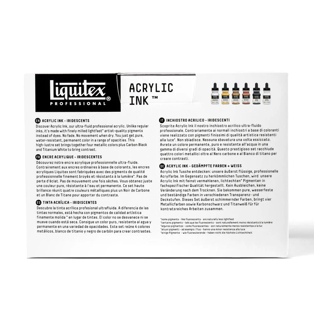Acrylic Ink Set - 6x30ml - Iridescents - Image 6