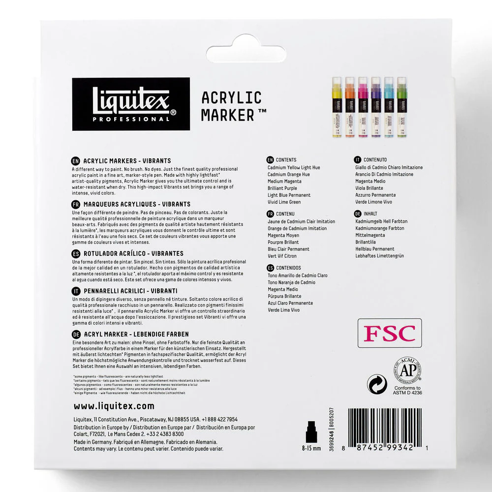 Acrylic Marker Set - 6x15mm - Vibrants - Image 5