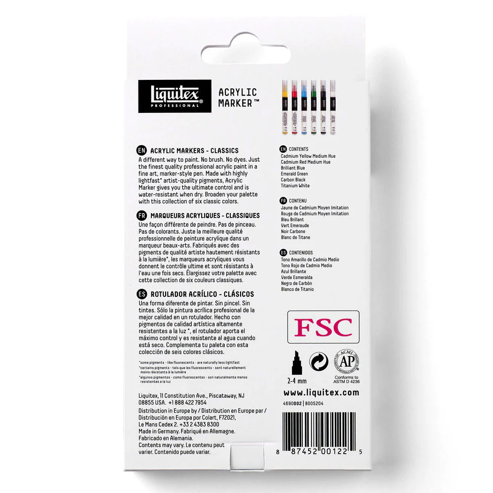 Acrylic Marker Set - 6x2mm - Classics - Image 5