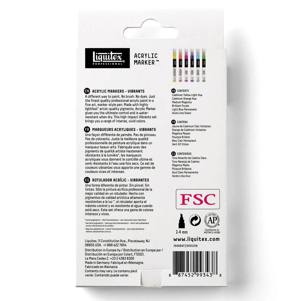 Acrylic Marker Set - 6x2mm - Vibrants - Image 5