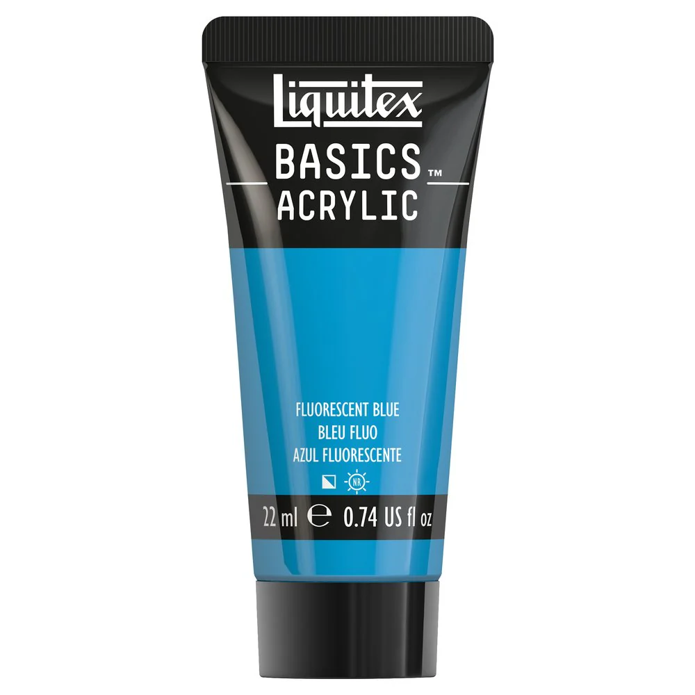 Basics Acrylic Color - Fluorescent Blue - Image 2