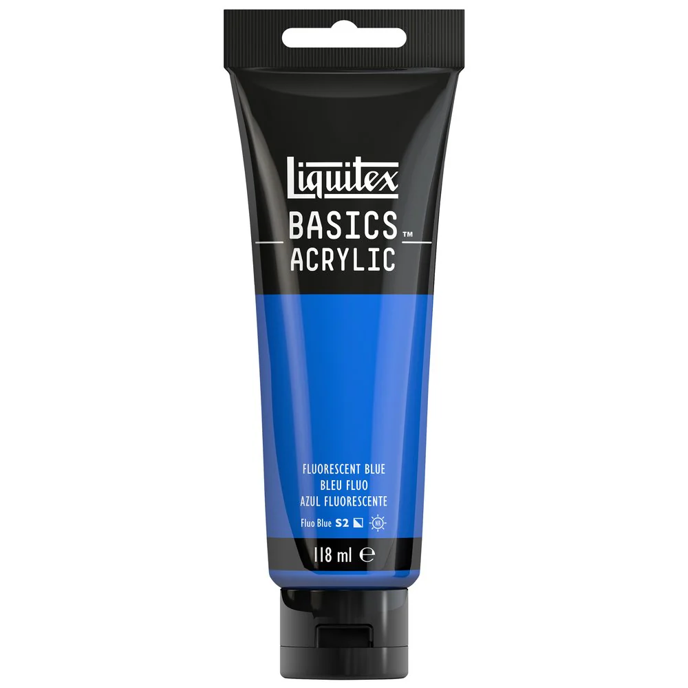 Basics Acrylic Color - Fluorescent Blue - Image 3