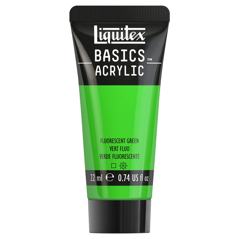 Basics Acrylic Color - Fluorescent Green - Image 2