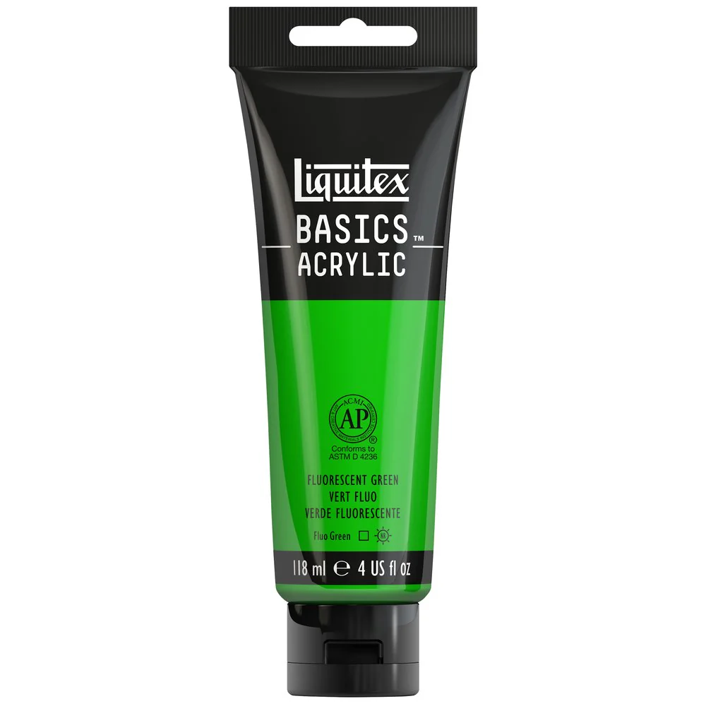 Basics Acrylic Color - Fluorescent Green - Image 3