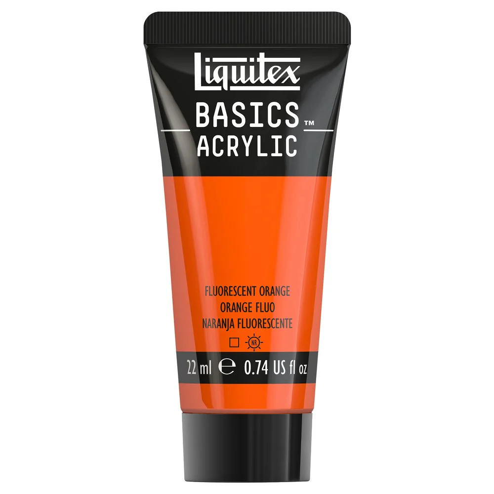 Basics Acrylic Color - Fluorescent Orange - Image 2