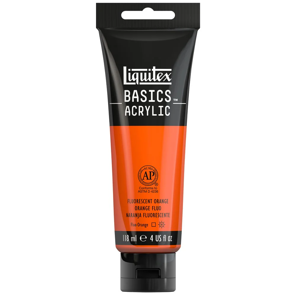 Basics Acrylic Color - Fluorescent Orange - Image 3