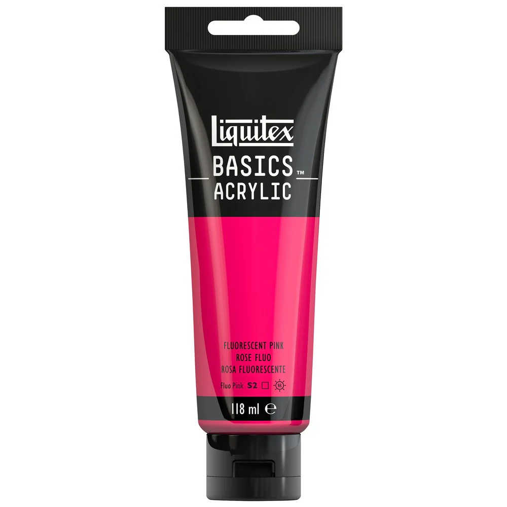 Basics Acrylic Color - Fluorescent Pink - Image 3