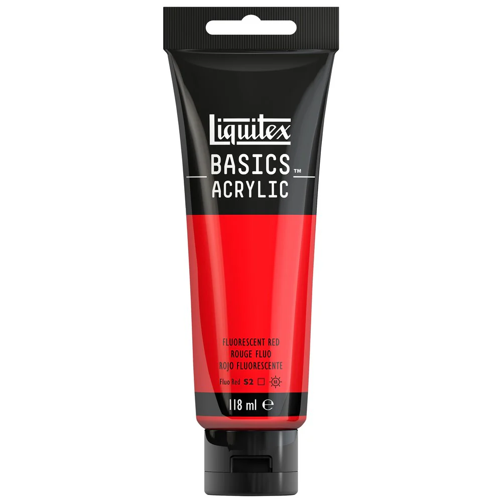 Basics Acrylic Color - Fluorescent Red - Image 3