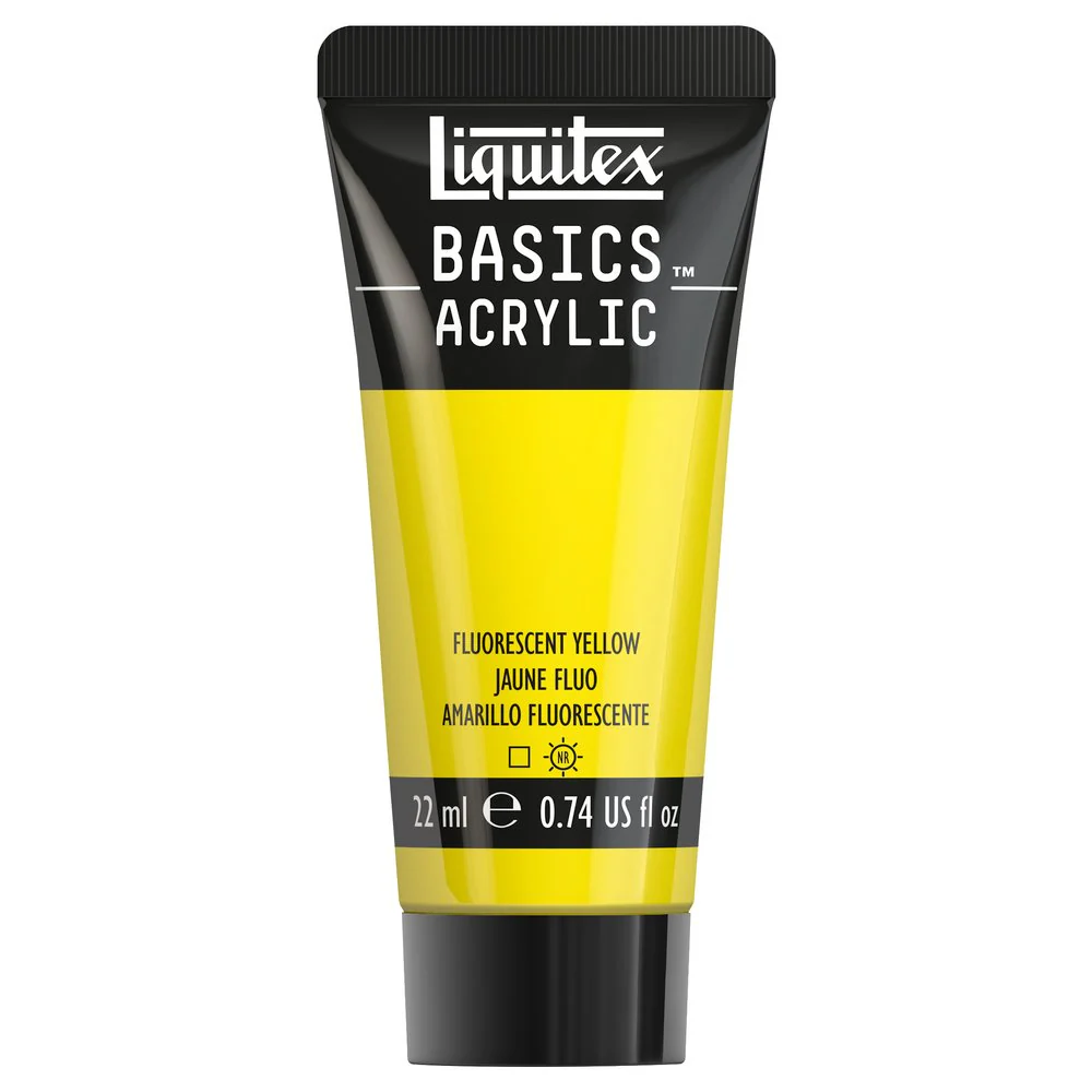 Basics Acrylic Color - Fluorescent Yellow - Image 2