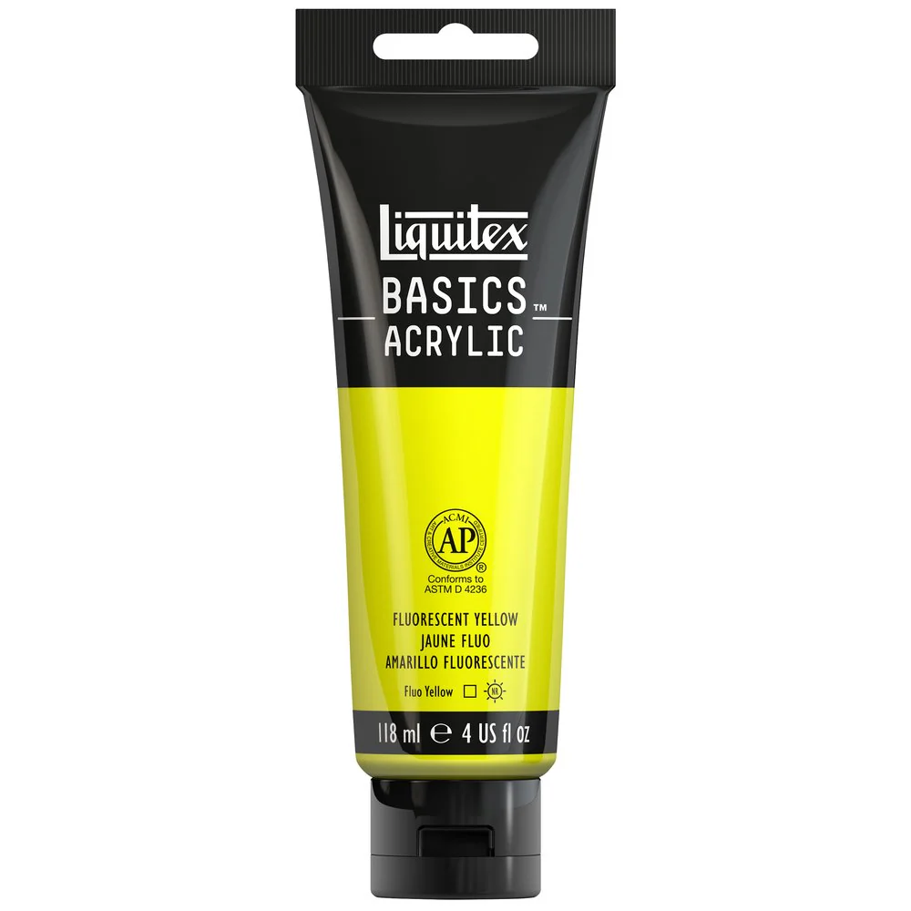 Basics Acrylic Color - Fluorescent Yellow - Image 3