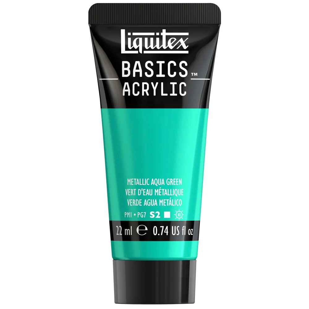 Basics Acrylic Color - Metallic Aqua Green - Image 2