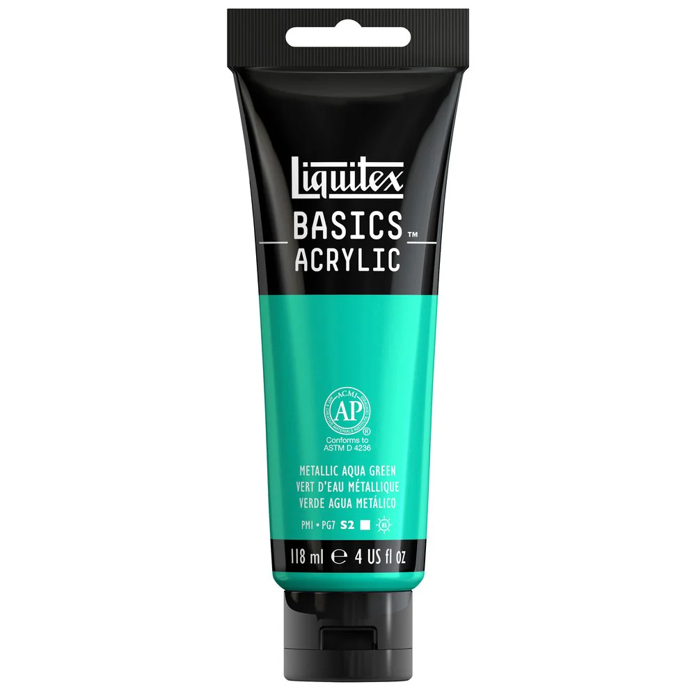 Basics Acrylic Color - Metallic Aqua Green - Image 3