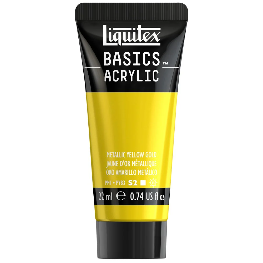 Basics Acrylic Color - Metallic Yellow Gold - Image 2