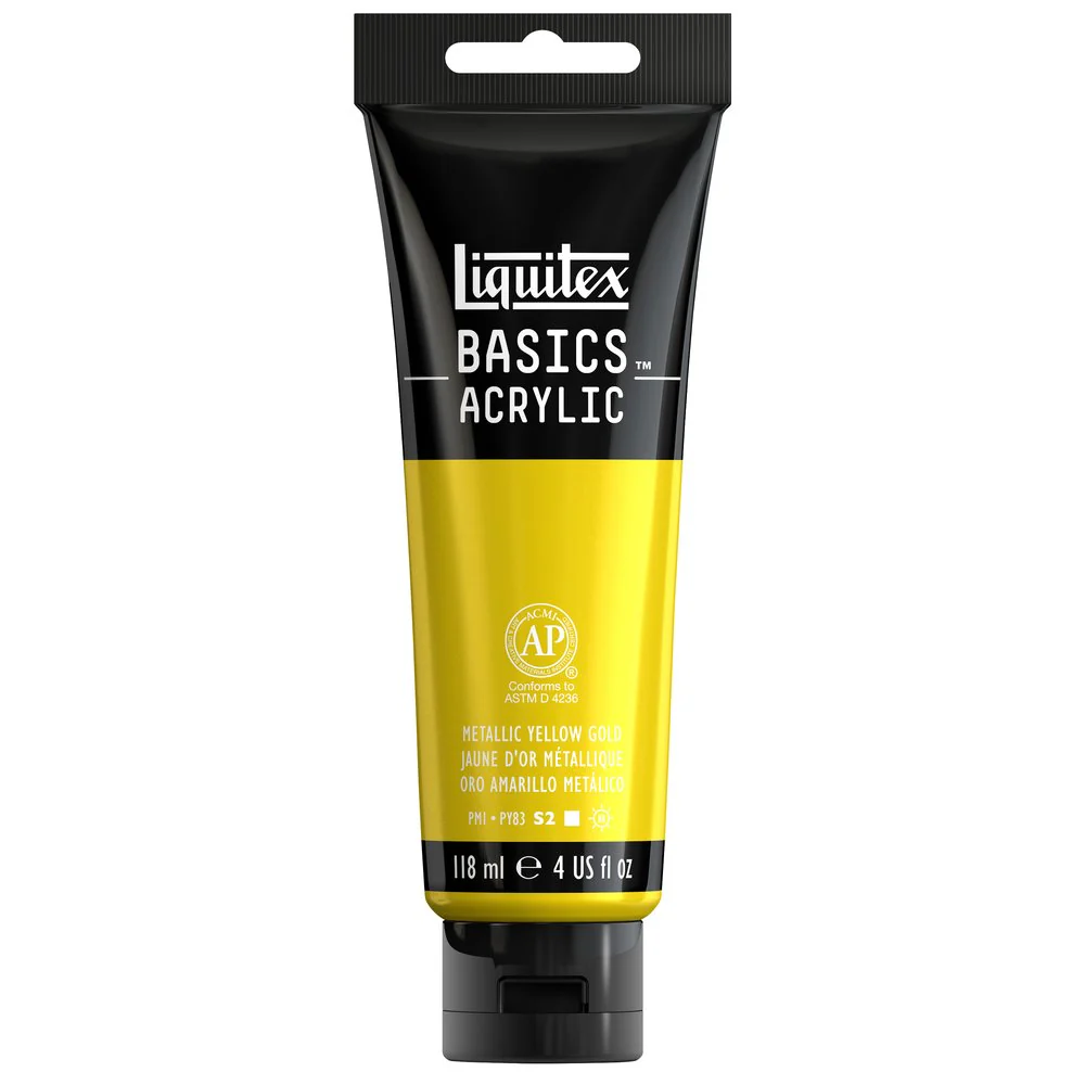 Basics Acrylic Color - Metallic Yellow Gold - Image 3