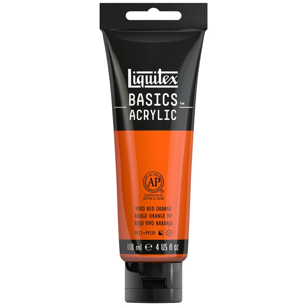 Basics Acrylic Color - Vivid Red Orange - Image 3