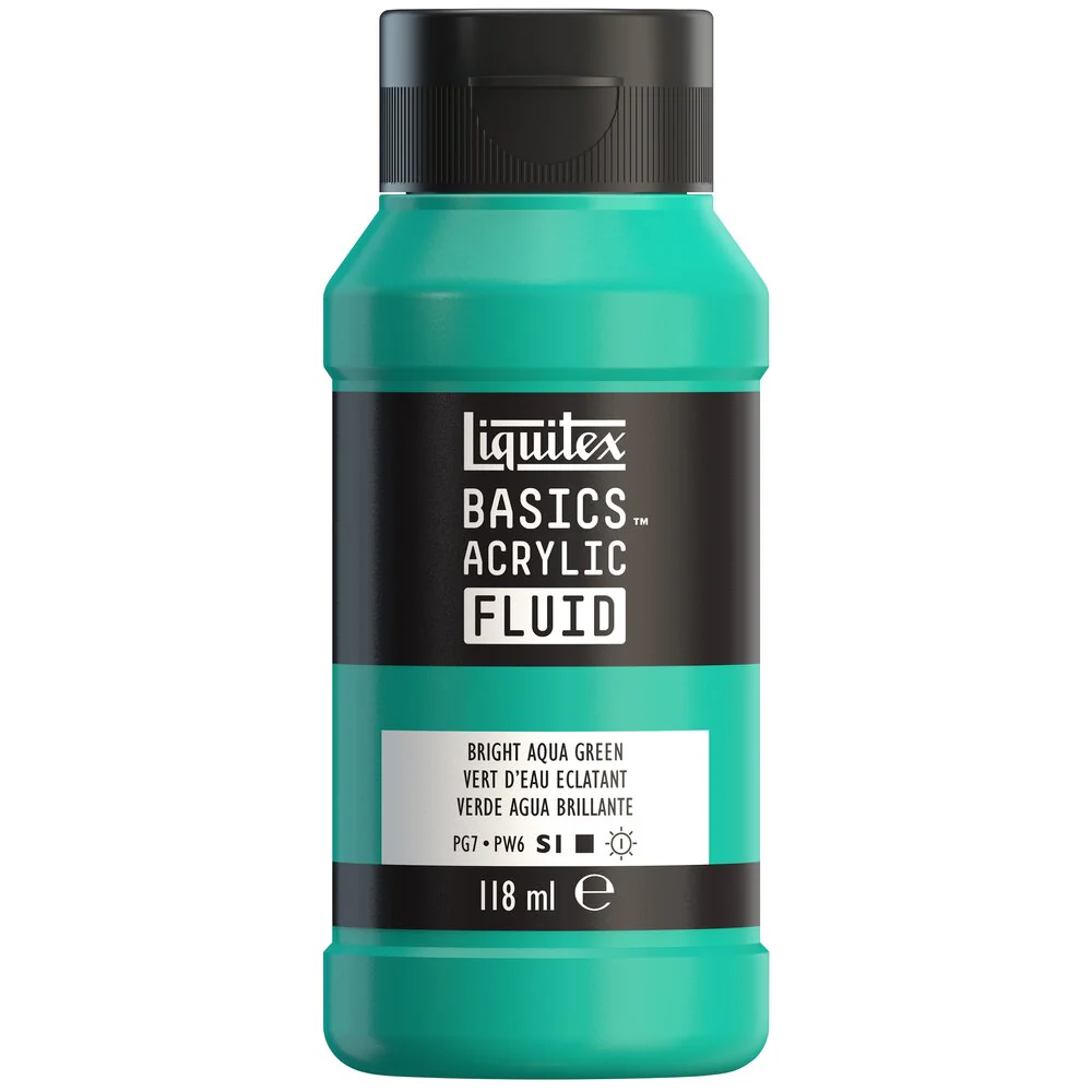 Basics Acrylic Fluid Color - Bright Aqua Green - Image 2