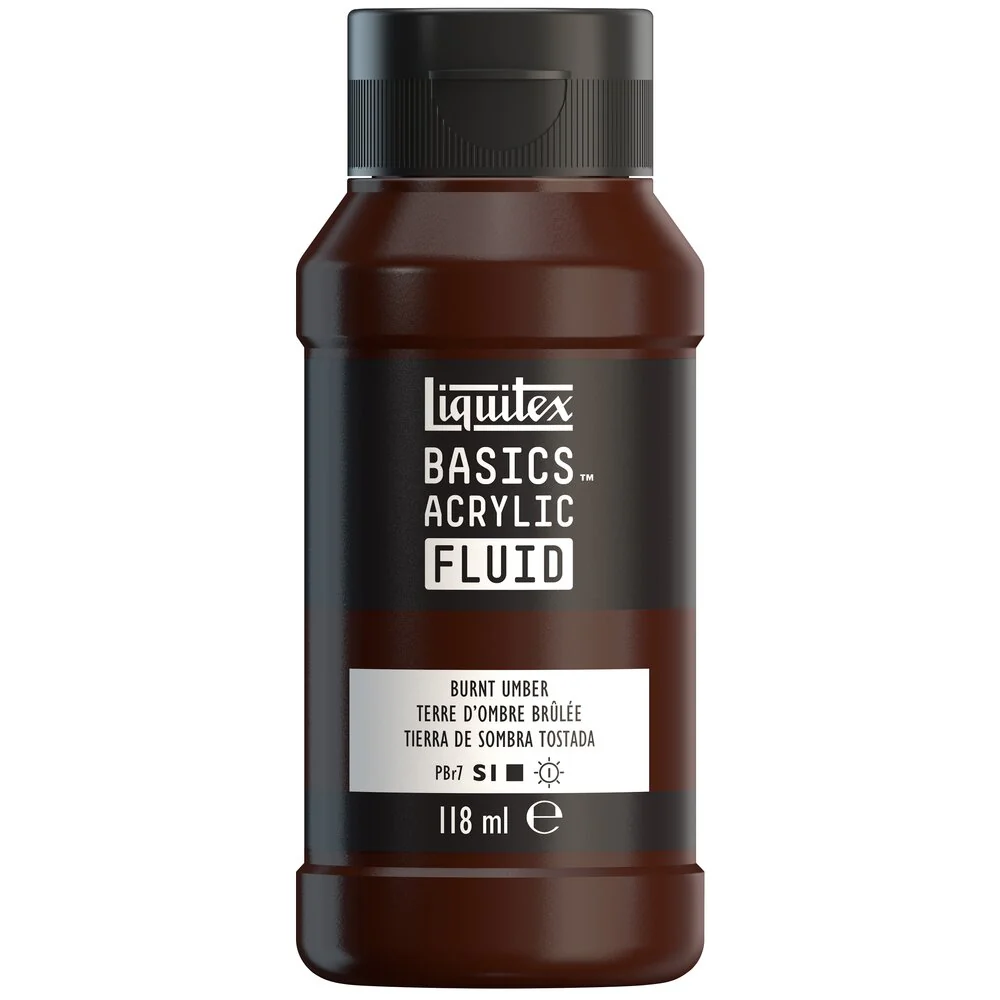 Basics Acrylic Fluid Color - Burnt Umber - Image 2