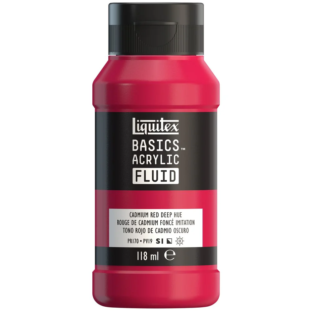 Basics Acrylic Fluid Color - Cadmium Red Deep Hue - Image 2