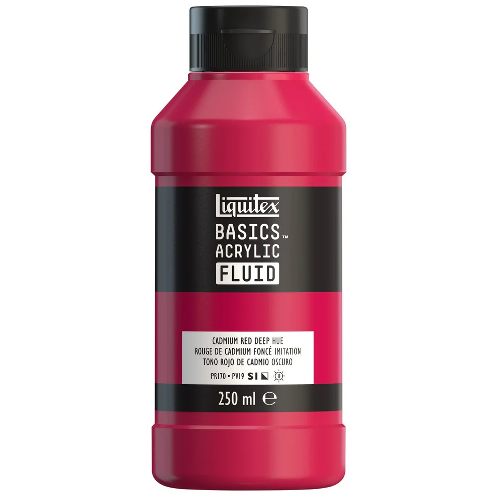 Basics Acrylic Fluid Color - Cadmium Red Deep Hue - Image 3