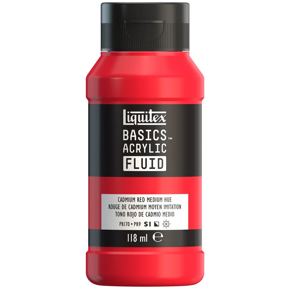 Basics Acrylic Fluid Color - Cadmium Red Medium Hue - Image 2