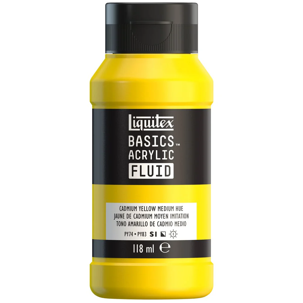 Basics Acrylic Fluid Color - Cadmium Yellow Medium Hue - Image 2