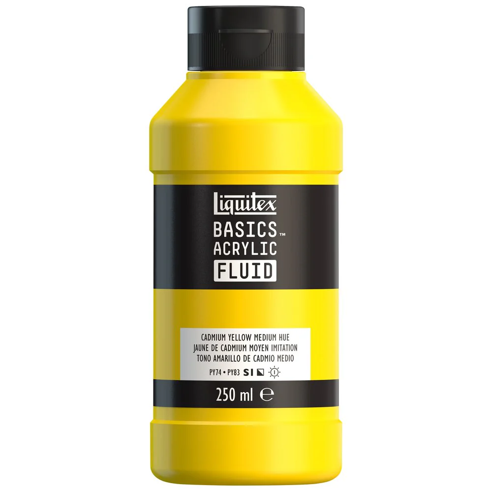 Basics Acrylic Fluid Color - Cadmium Yellow Medium Hue - Image 3