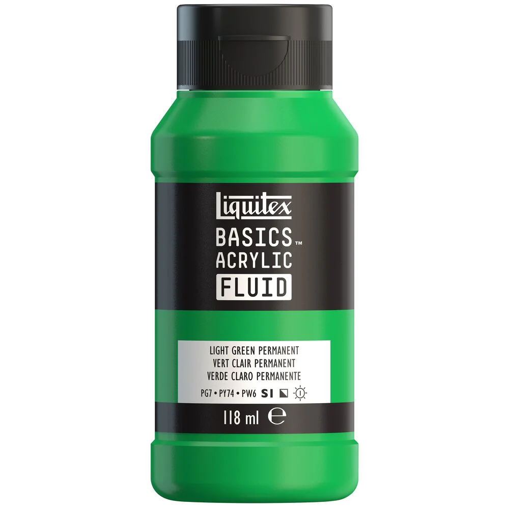 Basics Acrylic Fluid Color - Light Green Permanent - Image 2