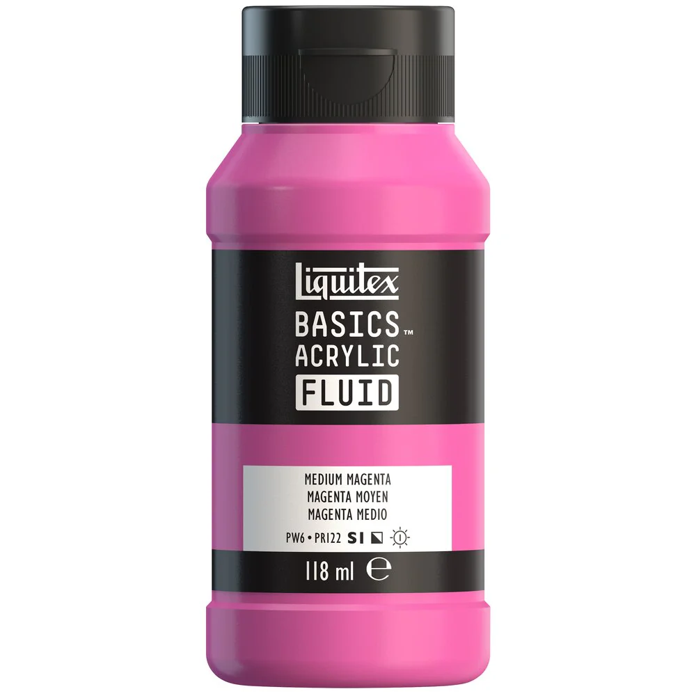 Basics Acrylic Fluid Color - Medium Magenta - Image 2