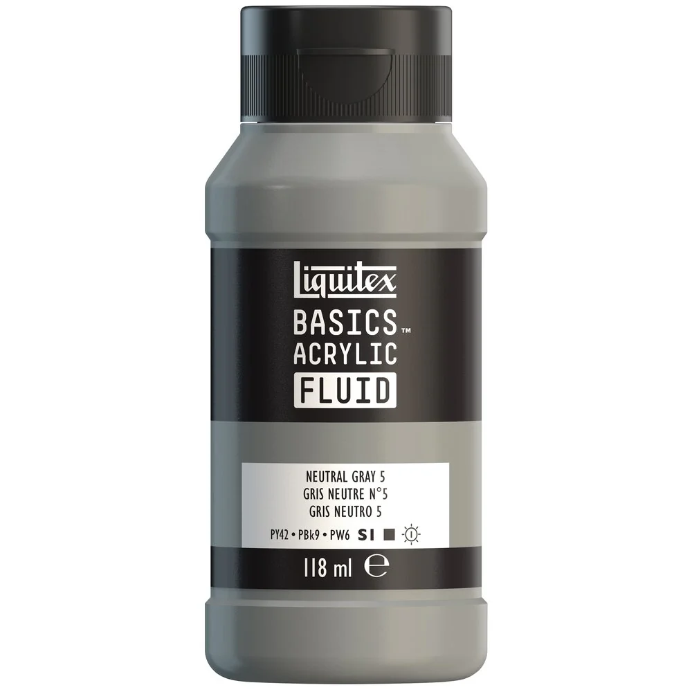 Basics Acrylic Fluid Color - Neutral Gray 5 - Image 2