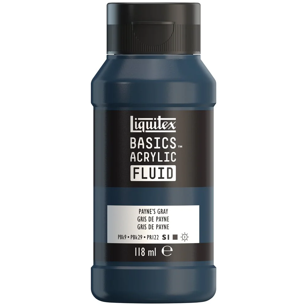 Basics Acrylic Fluid Color - Payne's Gray - Image 2