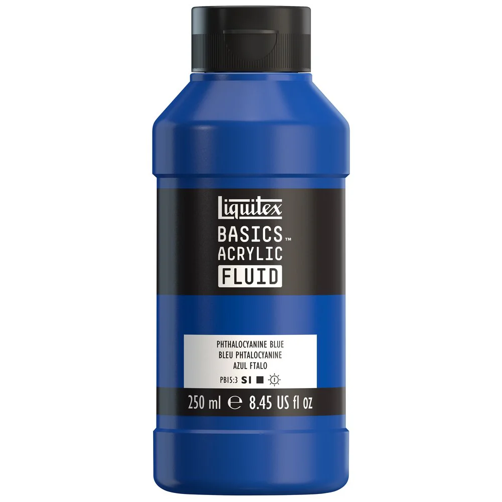 Basics Acrylic Fluid Color - Phthalocyanine Blue - Image 3
