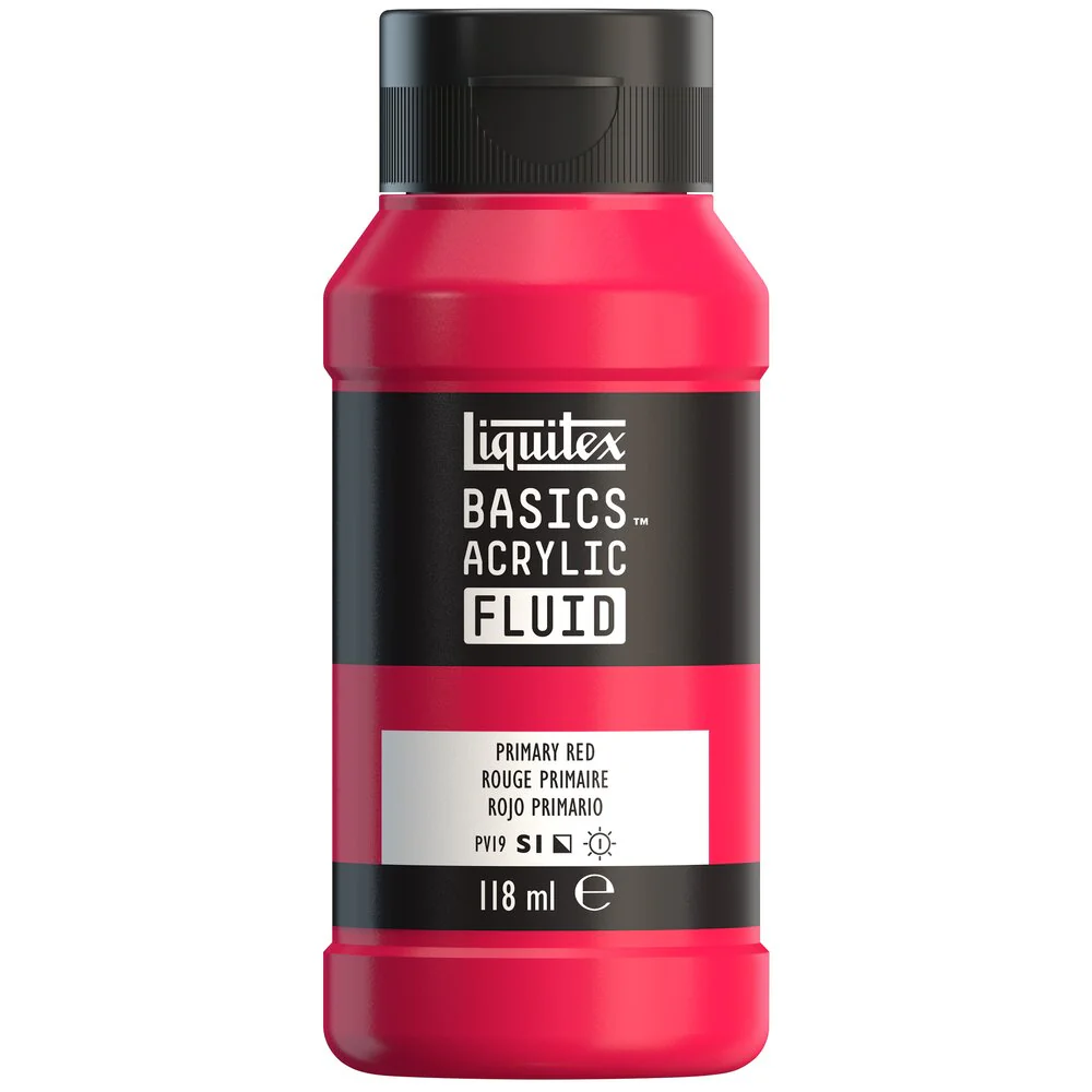 Basics Acrylic Fluid Color - Primary Red - Image 2
