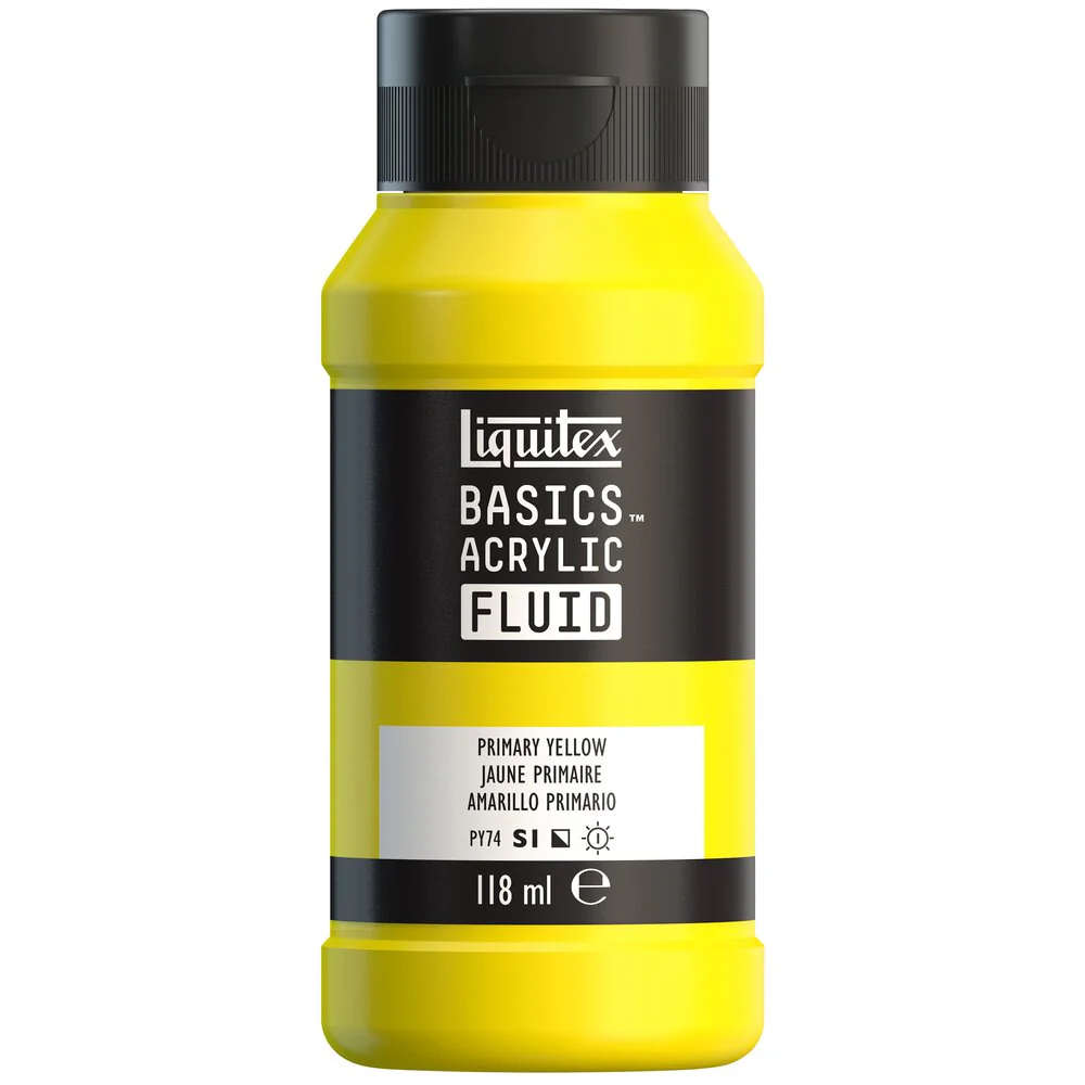Basics Acrylic Fluid Color - Primary Yellow - Image 2