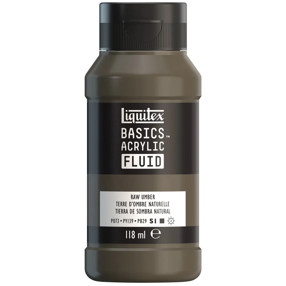 Basics Acrylic Fluid Color - Raw Umber - Image 2