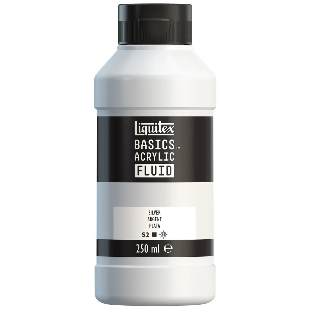 Basics Acrylic Fluid Color - Silver - Image 3