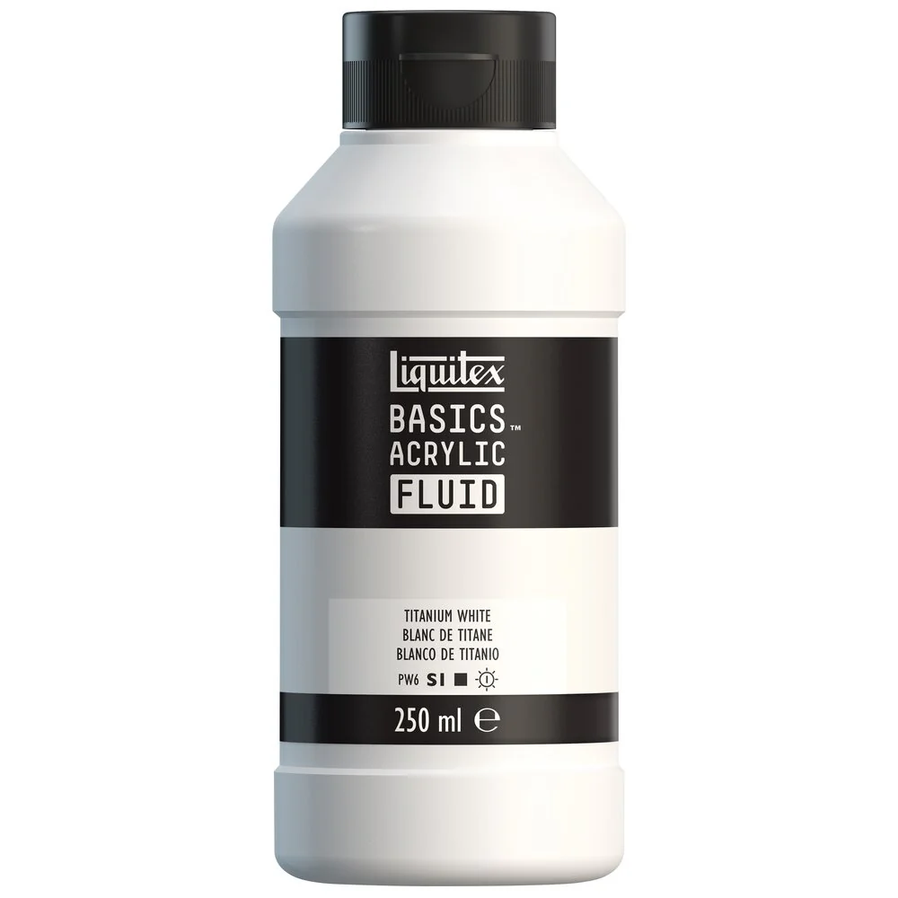 Basics Acrylic Fluid Color - Titanium White - Image 3