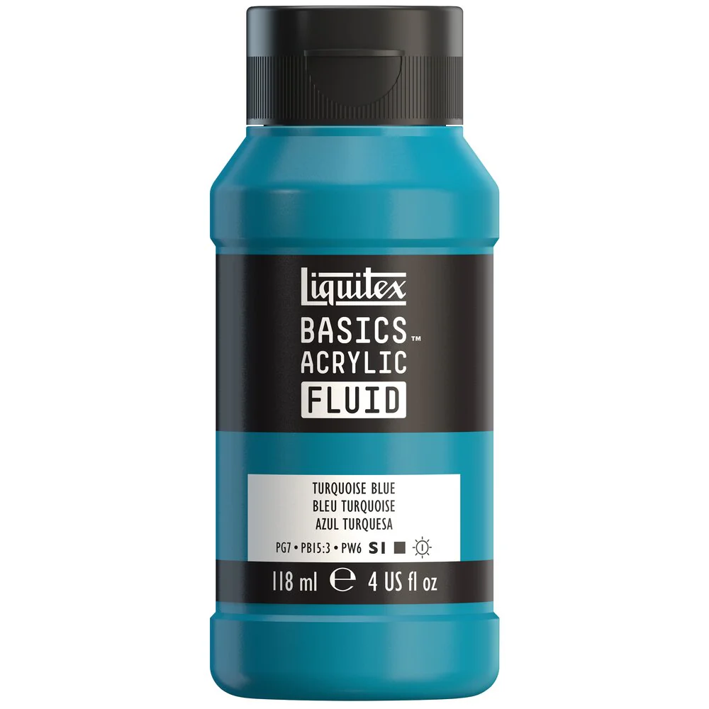 Basics Acrylic Fluid Color - Turquoise Blue - Image 2