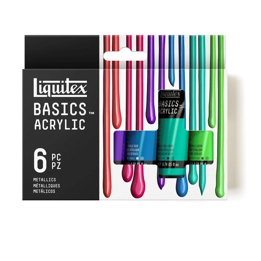 Basics Metallic Acrylic Color 6x22ml Set