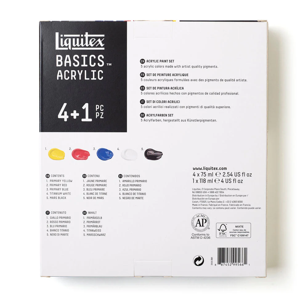 Basics Acrylic Set - 4x75ml, 118ml White - Essentials - Image 7