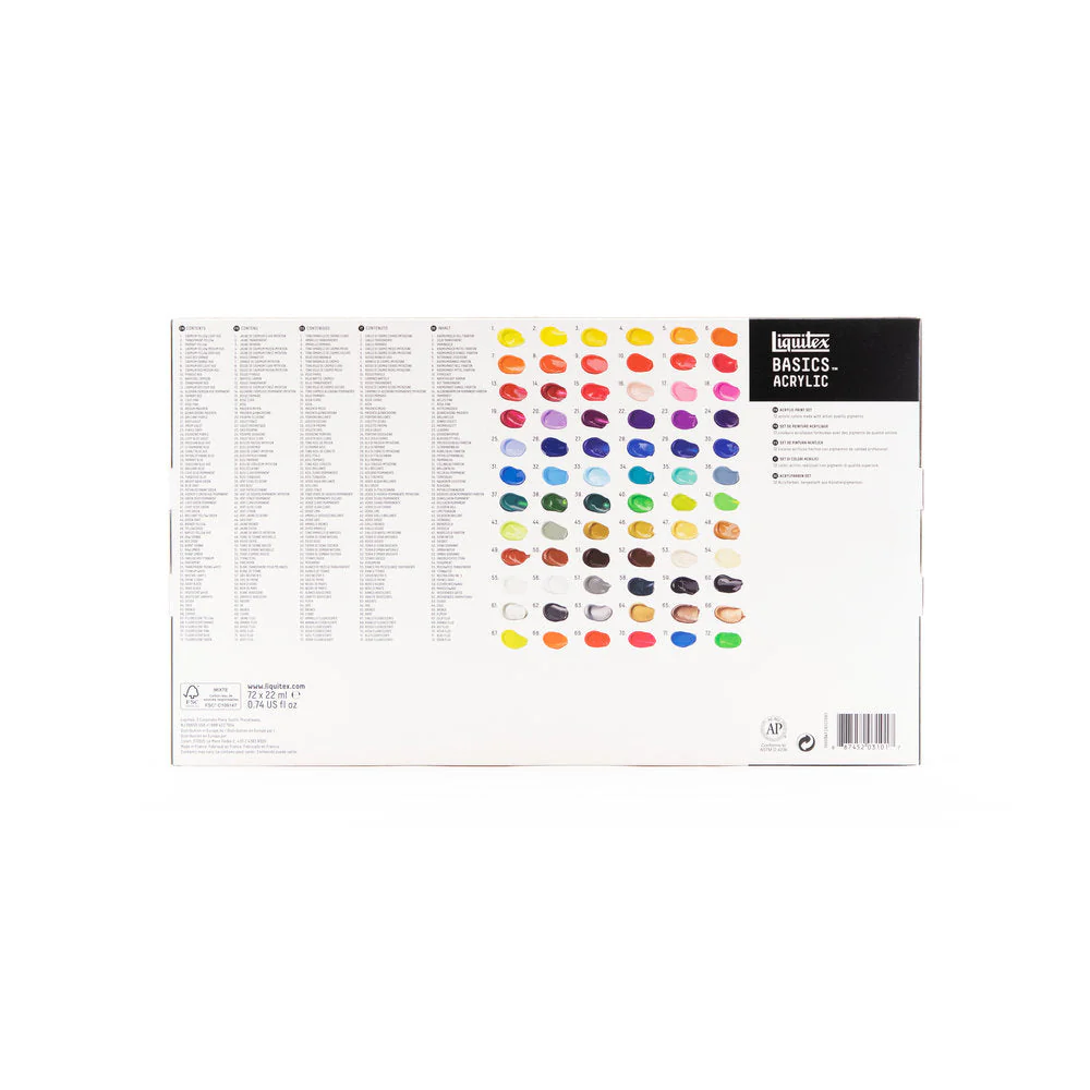Basics Acrylic Set - 72x22ml - The Complete Range - Image 6