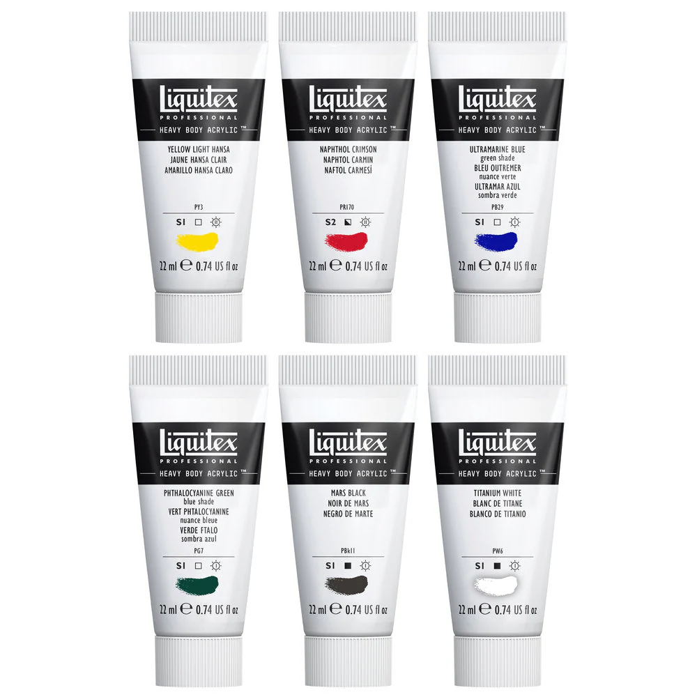 Heavy Body Acrylic Set - 6x22ml - Classics - Image 3