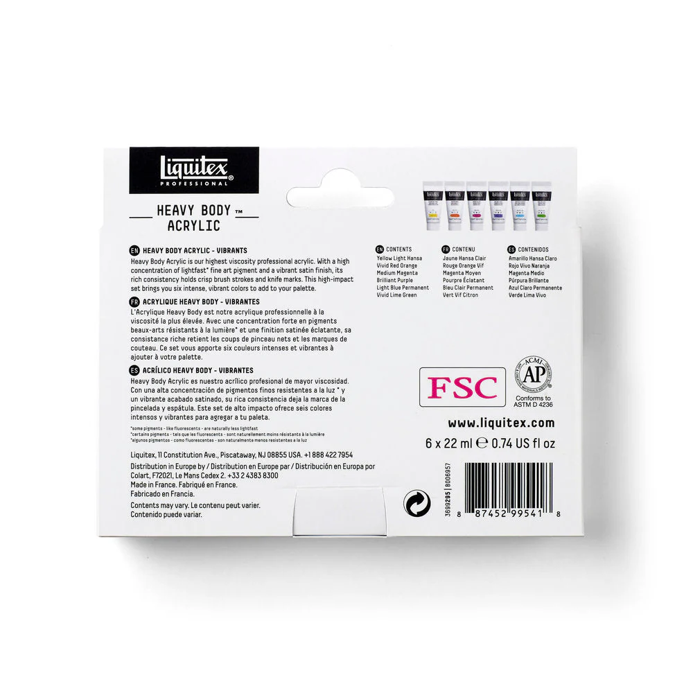Heavy Body Acrylic Set - 6x22ml - Vibrants - Image 6