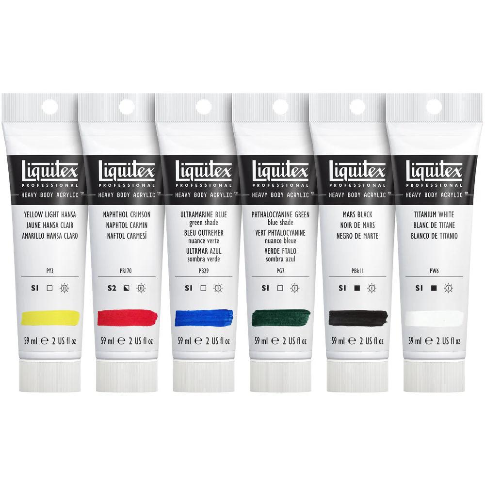 Heavy Body Acrylic Set - 6x59ml - Classics - Image 3