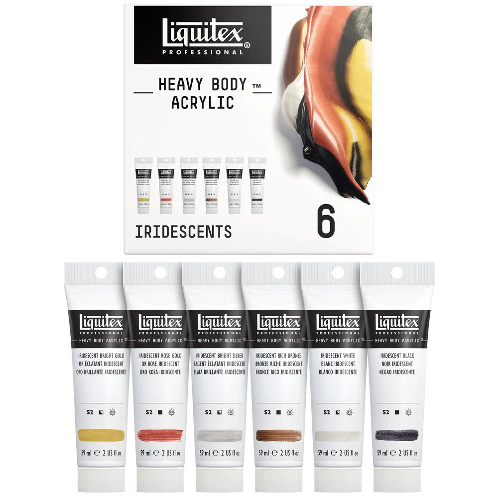 Heavy Body Acrylic Set - 6x59ml - Iridescents - Image 4