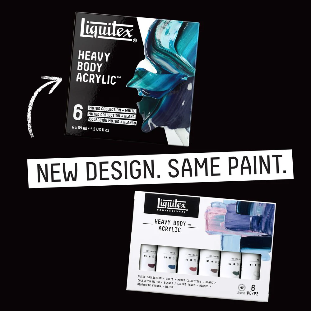 Heavy Body Acrylic Set - 6x59ml - Muted Collection + White - Image 4