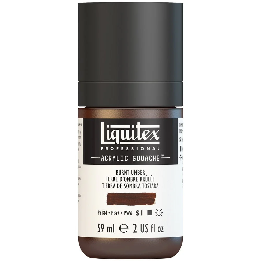 Professional Acrylic Gouache - Burnt Umber - Image 2